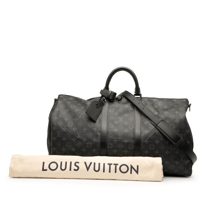 Louis Vuitton Monogram Eclipse Keepall Bandouliere 55 Noir – GABY PARIS Authentique
