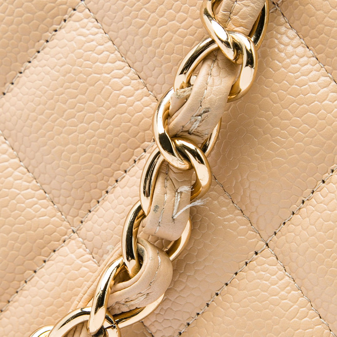 Chanel Sac porté épaule Classic Double rabat Jumbo Cuir caviar Beige – vue 5 – GABY PARIS