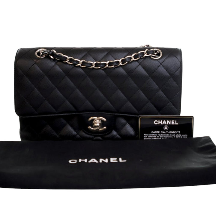 Chanel Medium Classic Caviar Double rabat Noir