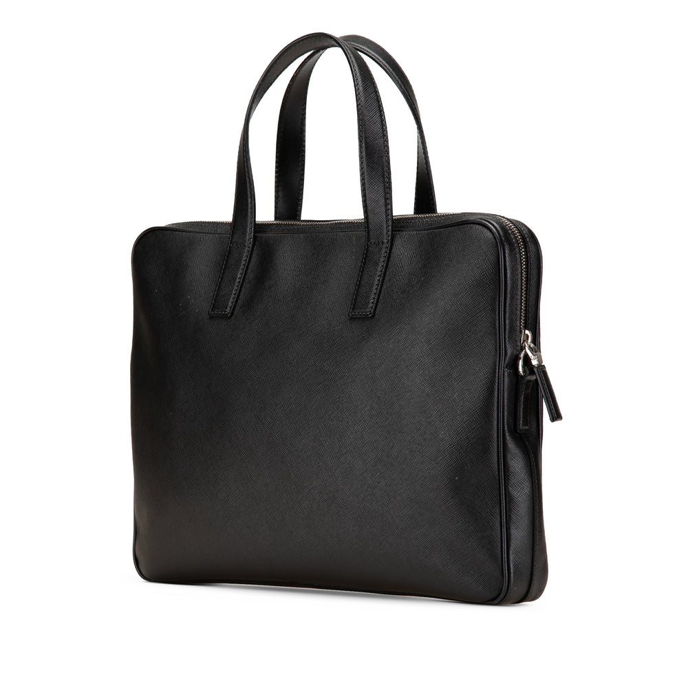 Saffiano Zip Business Bag Black - Gaby Paris