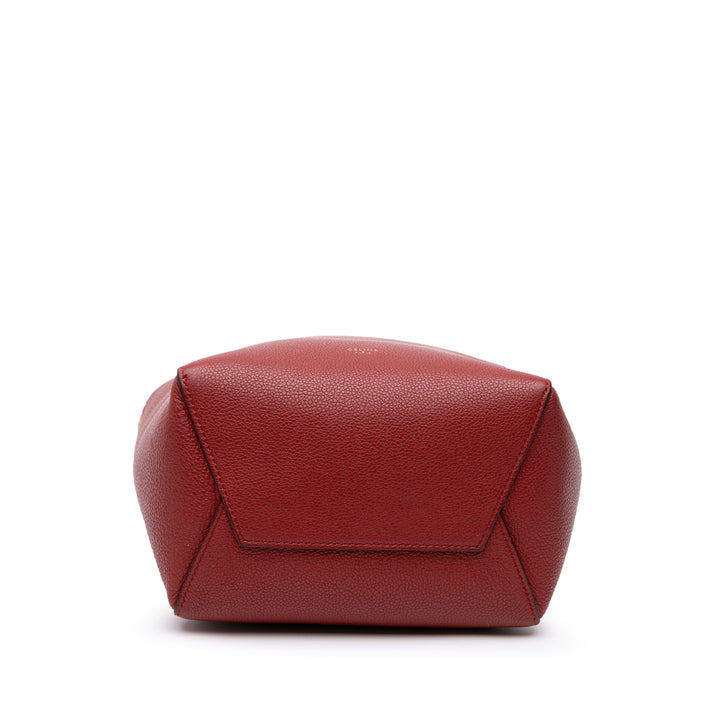 Celine Small Leather Seau Sangle Bucket Bag Rouge – GABY PARIS Authentique