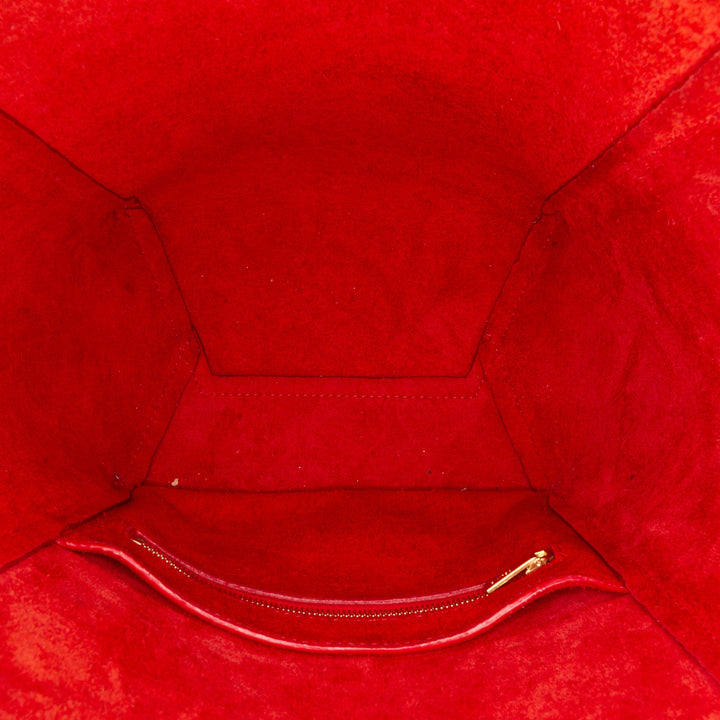 Celine Small Leather Seau Sangle Bucket Bag Rouge – GABY PARIS Authentique