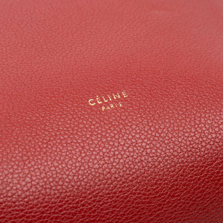 Celine Small Leather Seau Sangle Bucket Bag Rouge – GABY PARIS Authentique