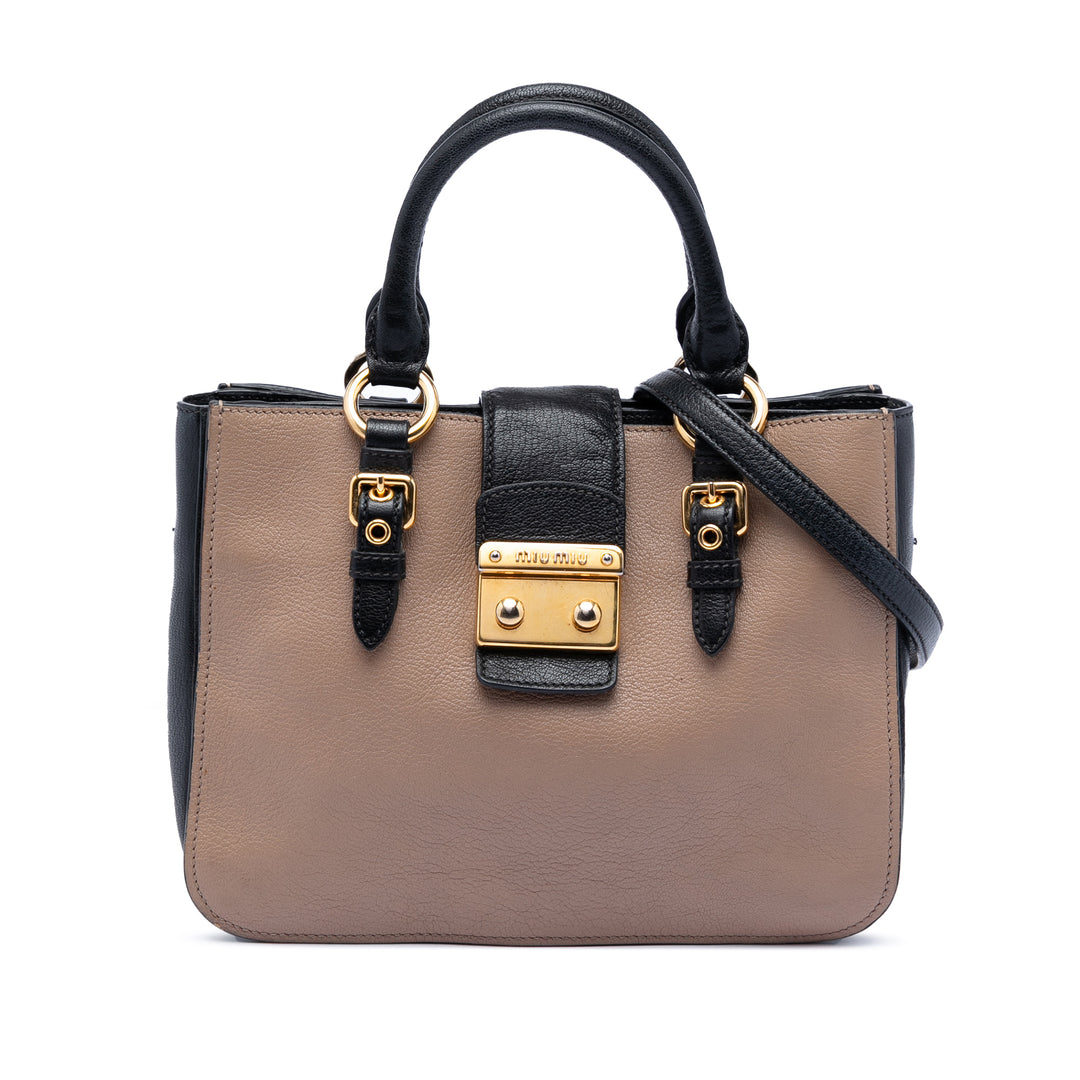 Miu Miu Bicolor Cuir de chèvre Madras Sac