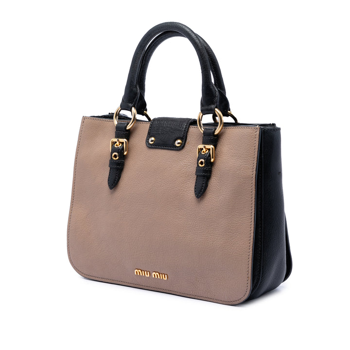 Miu Miu Bicolor Cuir de chèvre Madras Sac