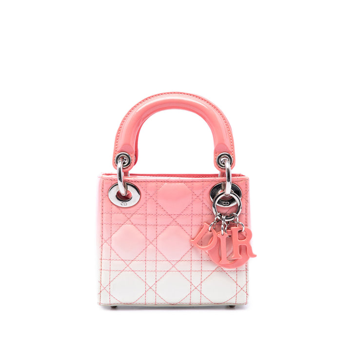 Dior Lady Dior Ombre Cannage Micro Rose – vue principale – GABY PARIS