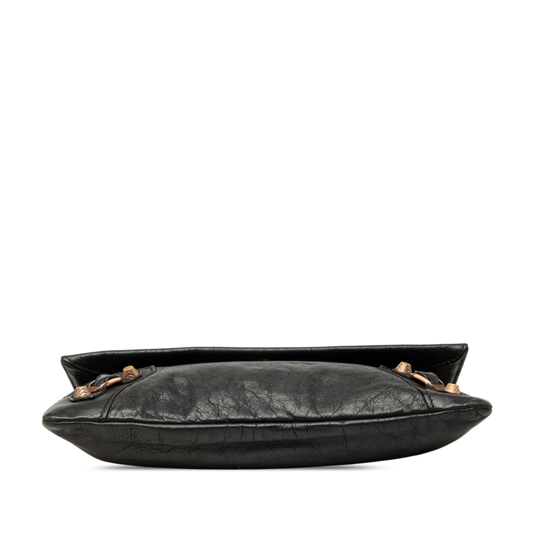 Balenciaga Motocross Giant 12 Enveloppe Pochette Cuir d'agneau Noir