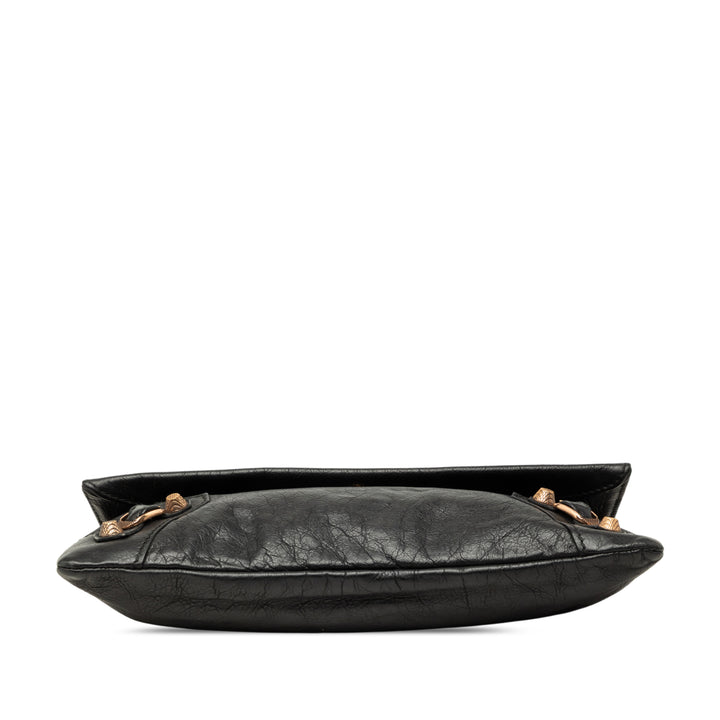 Balenciaga Motocross Giant 12 Enveloppe Pochette Cuir d'agneau Noir