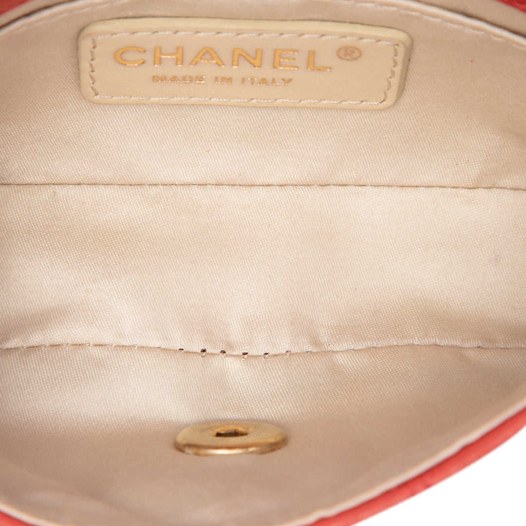 Chanel CC Matelassé Cruise Charms à rabat Extra Mini Cuir d'agneau Rouge – vue 4 – GABY PARIS