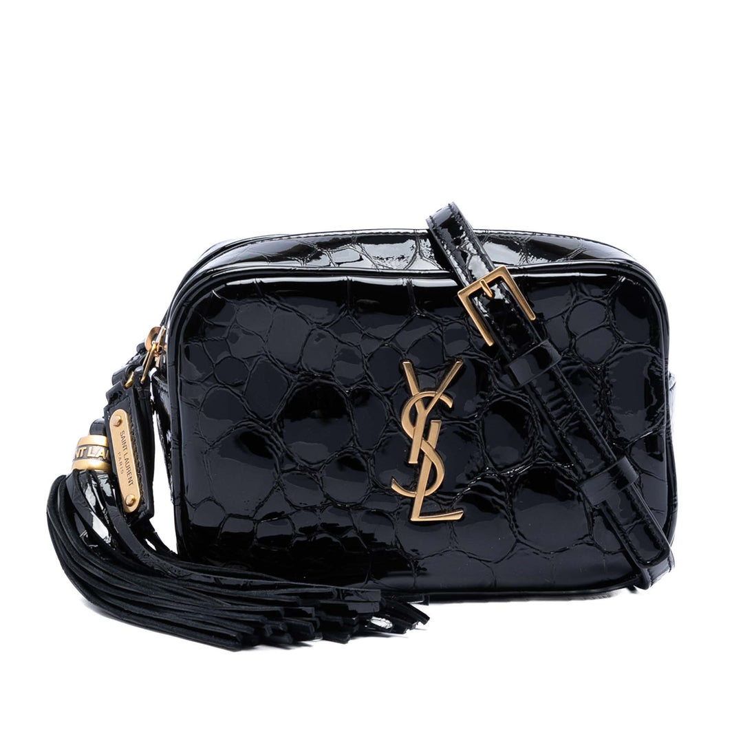 Saint Laurent Croc embossé Cuir verni Lou Sac ceinture
