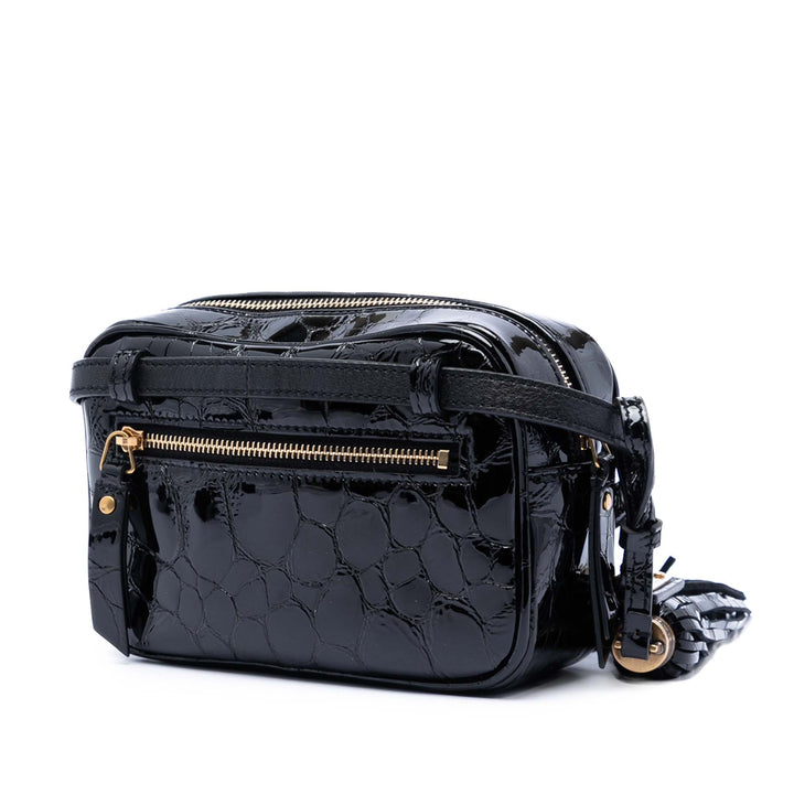 Saint Laurent Croc embossé Cuir verni Lou Sac ceinture