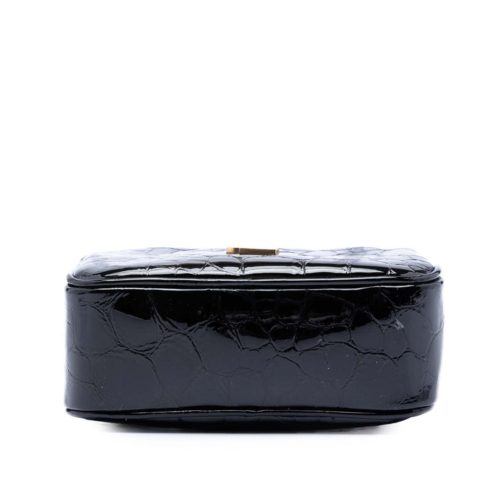 Saint Laurent Croc embossé Cuir verni Lou Sac ceinture