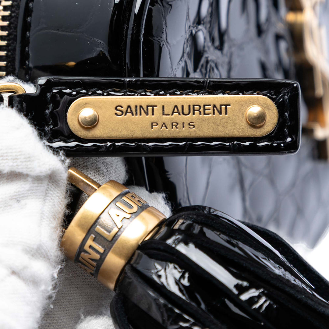 Saint Laurent Croc embossé Cuir verni Lou Sac ceinture
