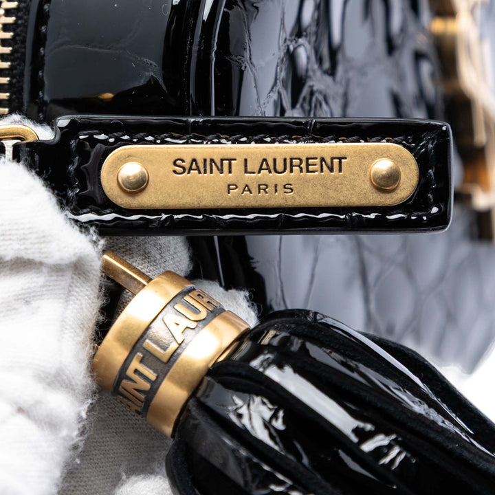 Saint Laurent Croc embossé Cuir verni Lou Sac ceinture