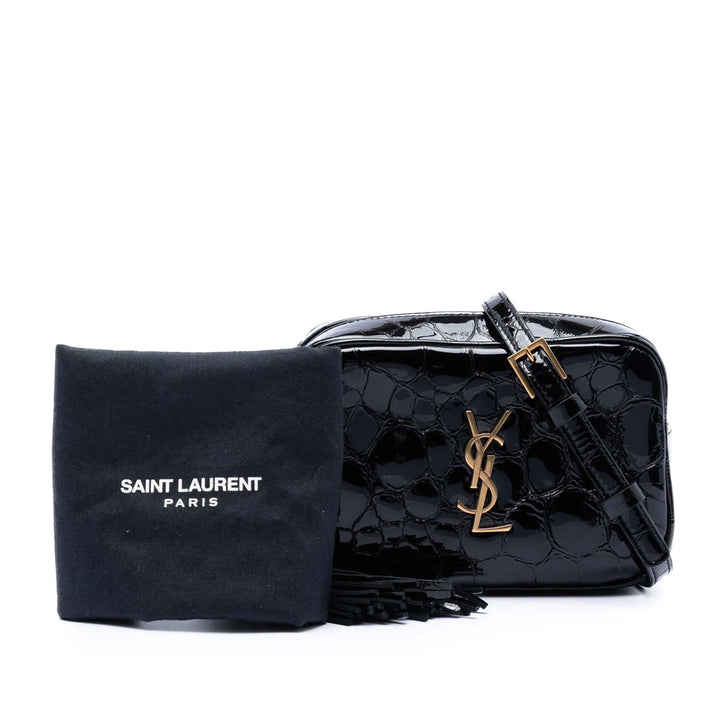 Saint Laurent Croc embossé Cuir verni Lou Sac ceinture