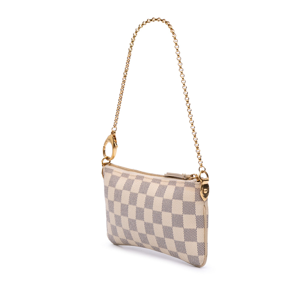 Damier Azur Trunks Labels Pochette Milla MM White - Gaby Paris