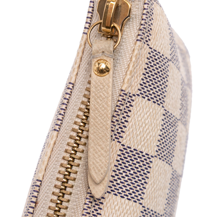 Damier Azur Trunks Labels Pochette Milla MM White - Gaby Paris