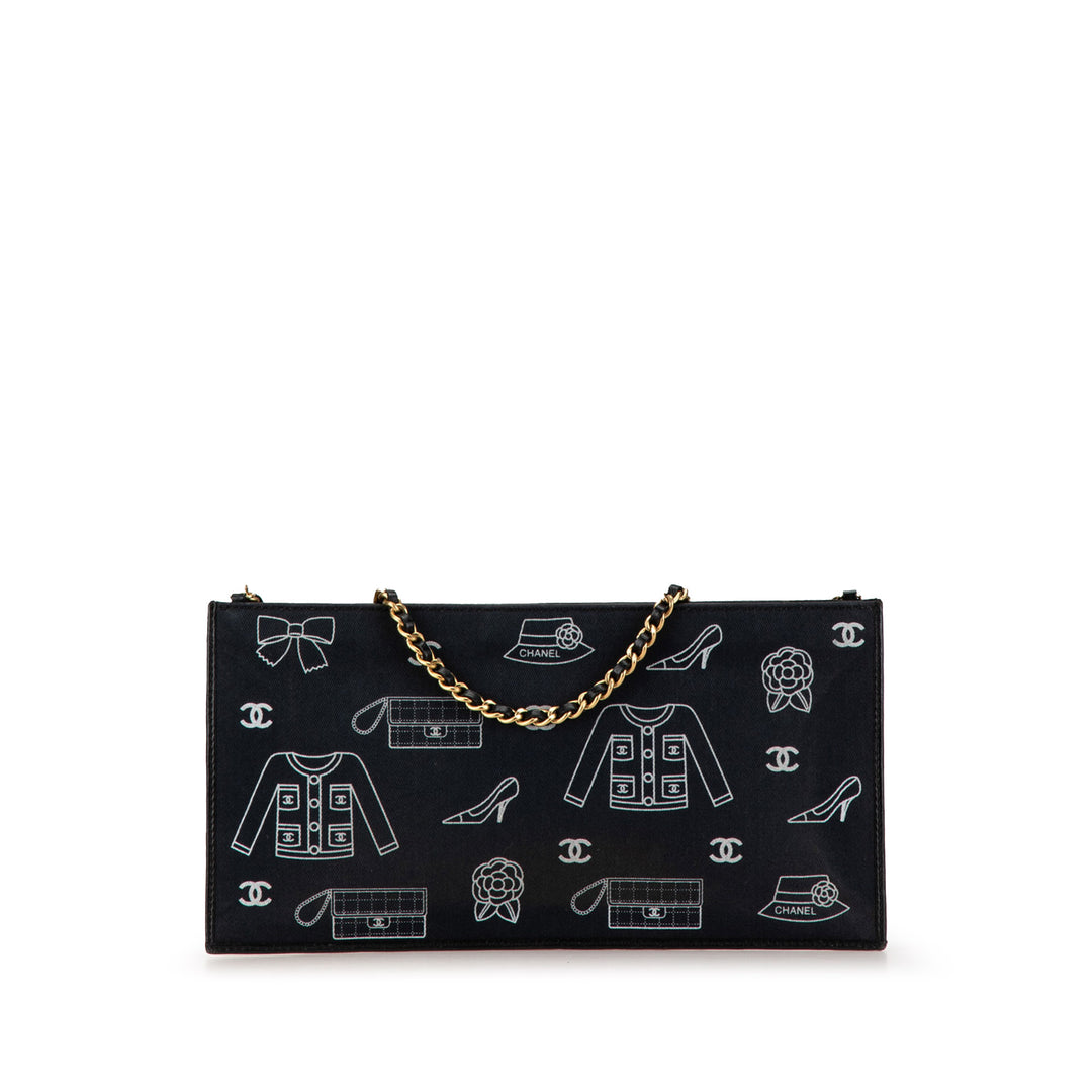 Chanel Canvas Symbols Chain Pochette Blue - GABY PARIS