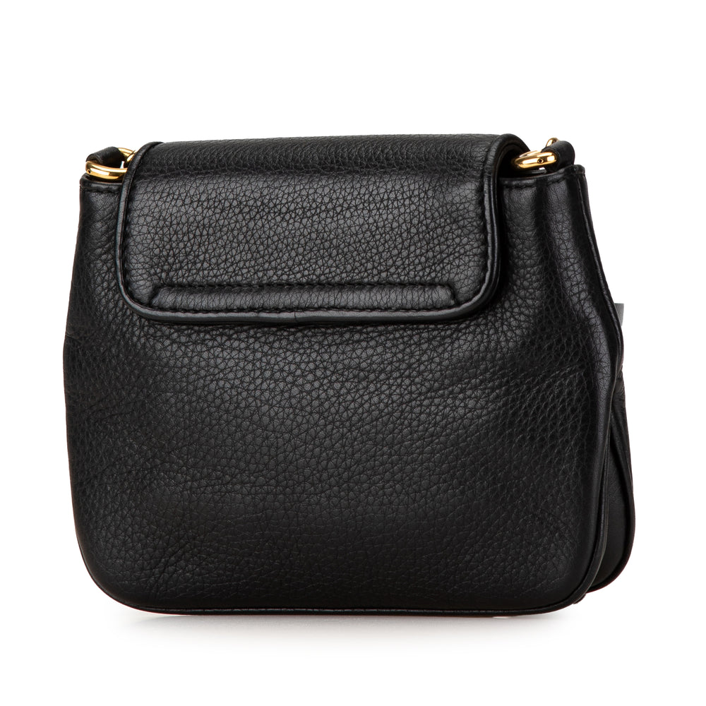 Gucci Small Leather 1973 Chain Crossbody Black - GABY PARIS