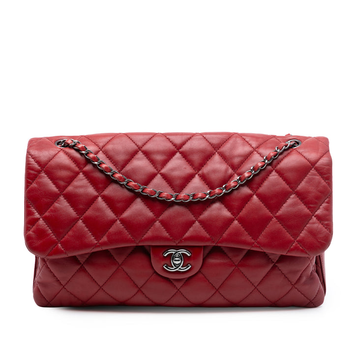 Chanel Maxi Cuir d’agneau 3 Accordion à rabat