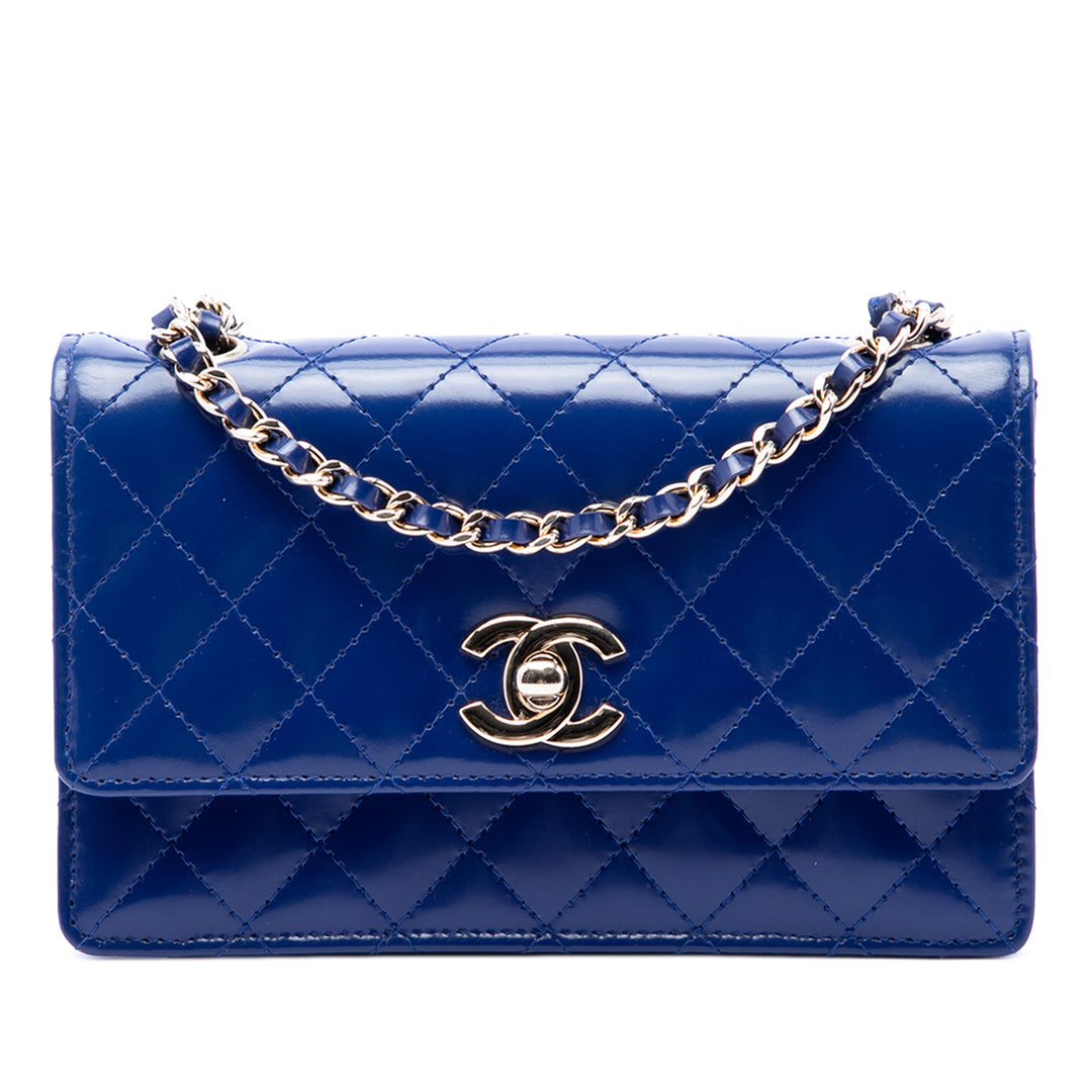 Chanel CC Matelassé Cuir verni Simple rabat