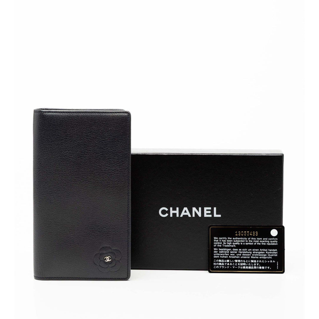 Chanel CC Cuir de veau Camellia Portefeuille long