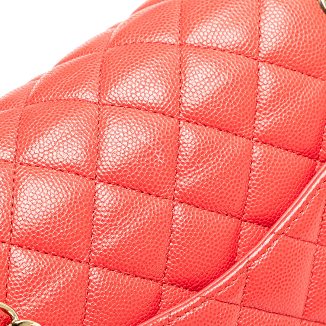 Medium Classic Caviar Double Flap Red - Gaby Paris