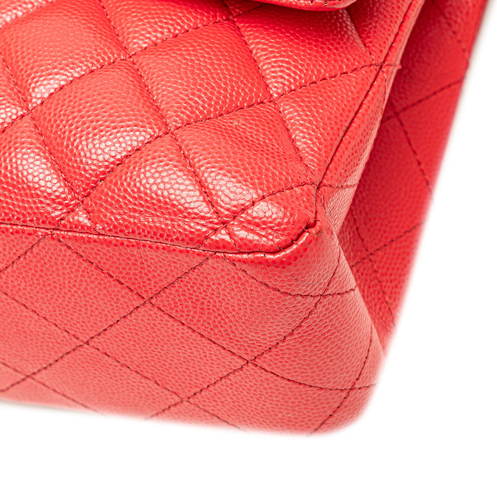 Medium Classic Caviar Double Flap Red - Gaby Paris