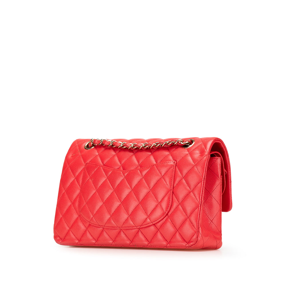 Medium Classic Caviar Double Flap Red - Gaby Paris