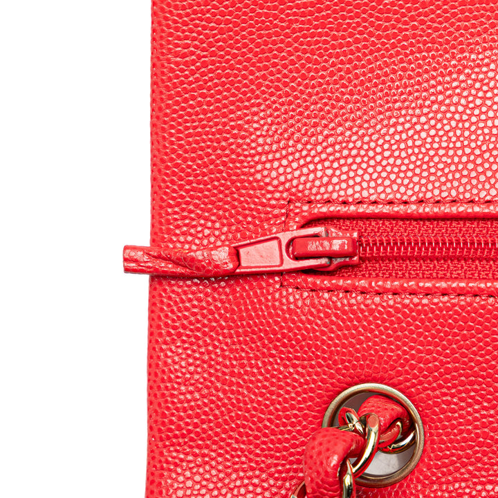 Medium Classic Caviar Double Flap Red - Gaby Paris