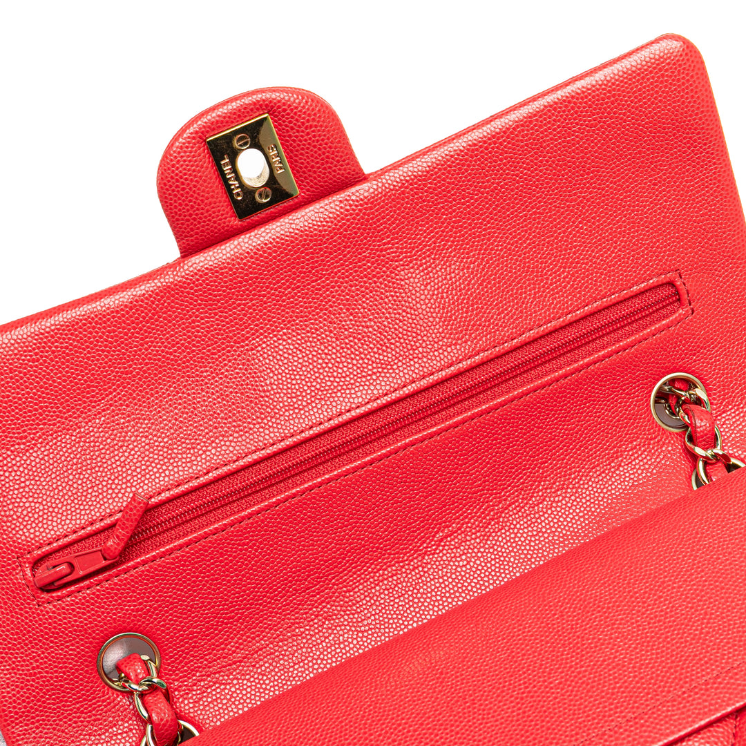 Medium Classic Caviar Double Flap Red - Gaby Paris