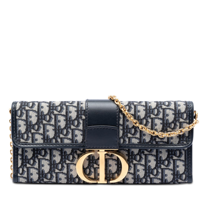 Dior Oblique Toile 30 Montaigne Pochette avec chaîne