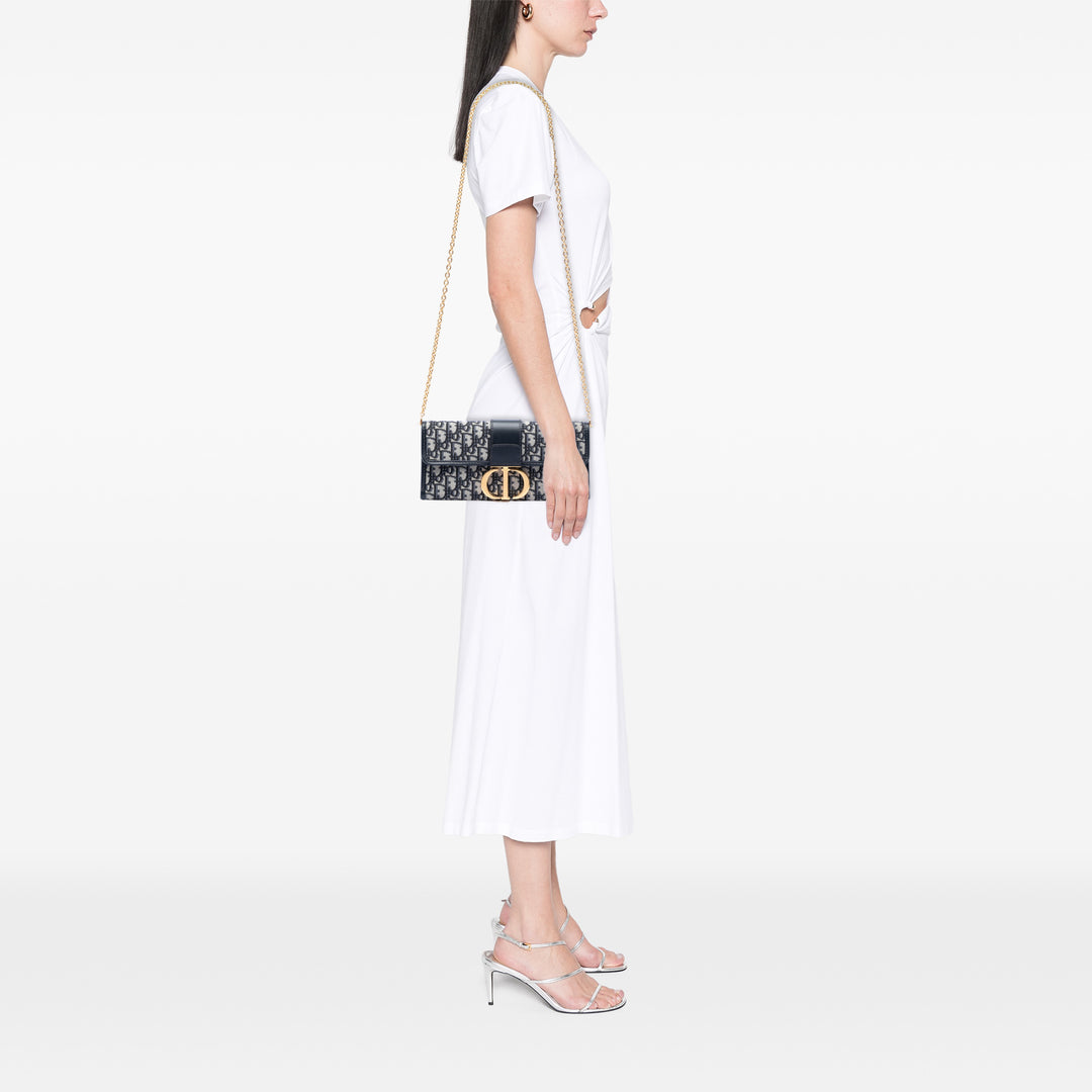 Dior Oblique Toile 30 Montaigne Pochette avec chaîne