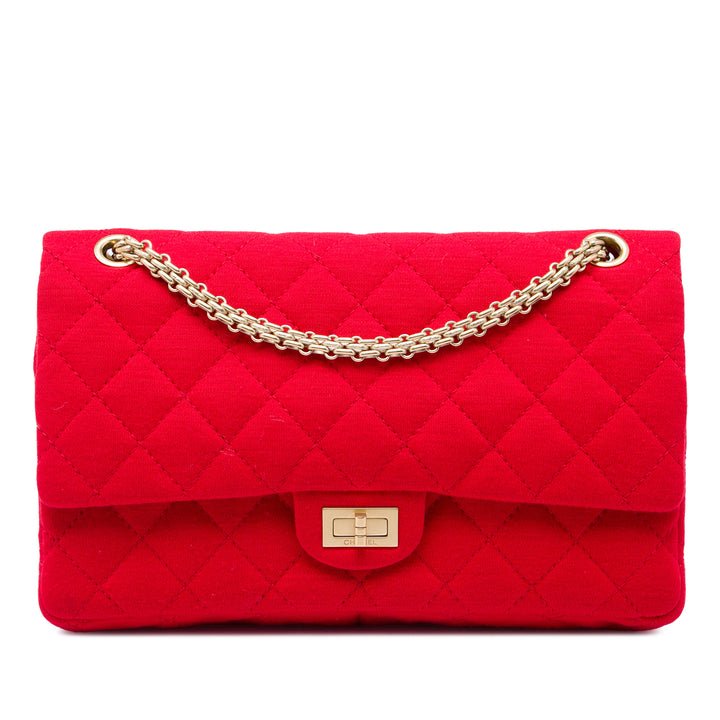 Chanel Sac porté épaule Matelassé Jersey Reissue 2.55 Double rabat 226 Rouge – vue principale – GABY PARIS