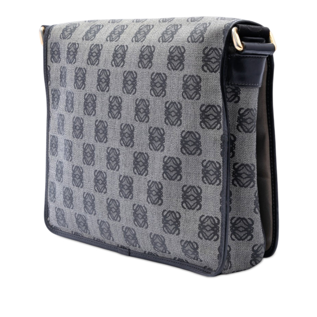 LOEWE Anagram Coated Toile Messenger Sac