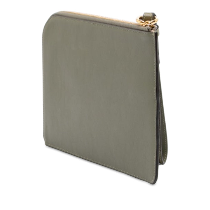 Chloé Pochette Croc embossé C Plat Vert – vue 2 – GABY PARIS