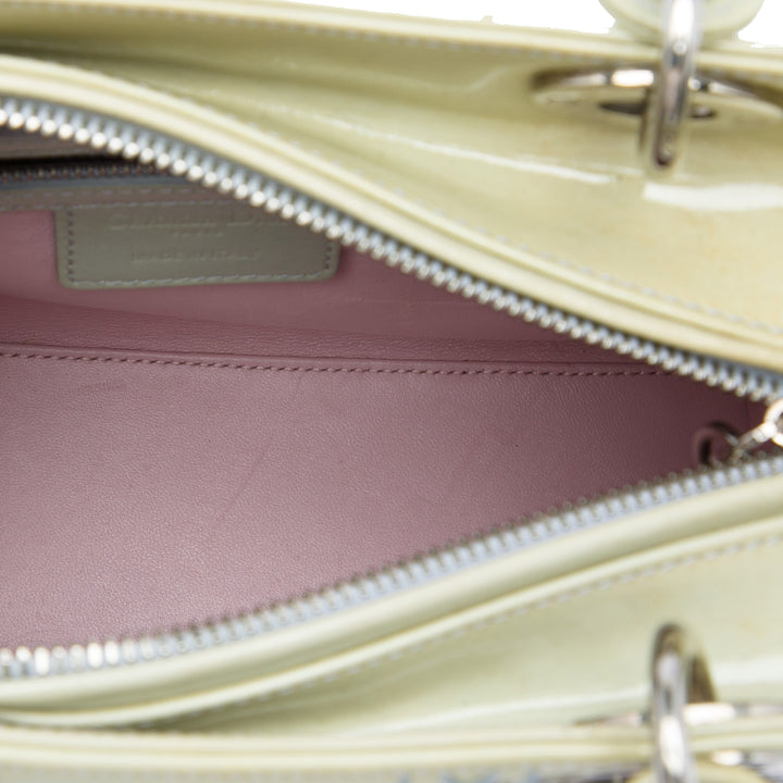 Dior Medium Ombre Cuir verni Cannage Lady Dior