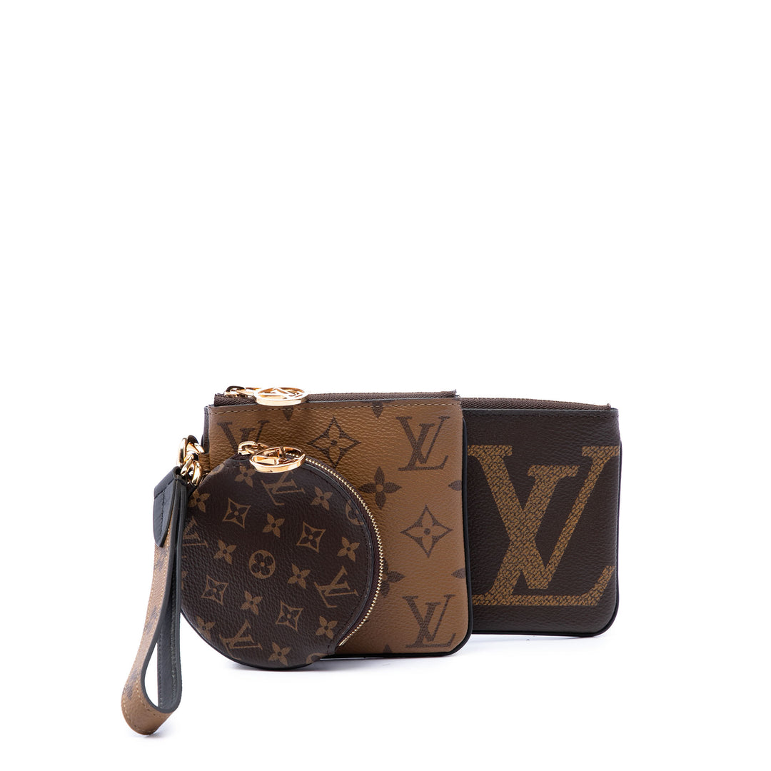 Louis Vuitton Giant Trio Set Pochette Monogram Reverse Marron – vue principale – GABY PARIS