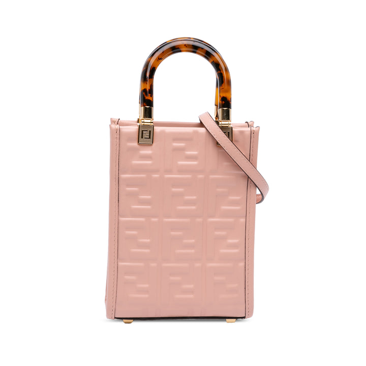 Fendi Mini Zucca embossé Cuir Sunshine Shopper Cabas