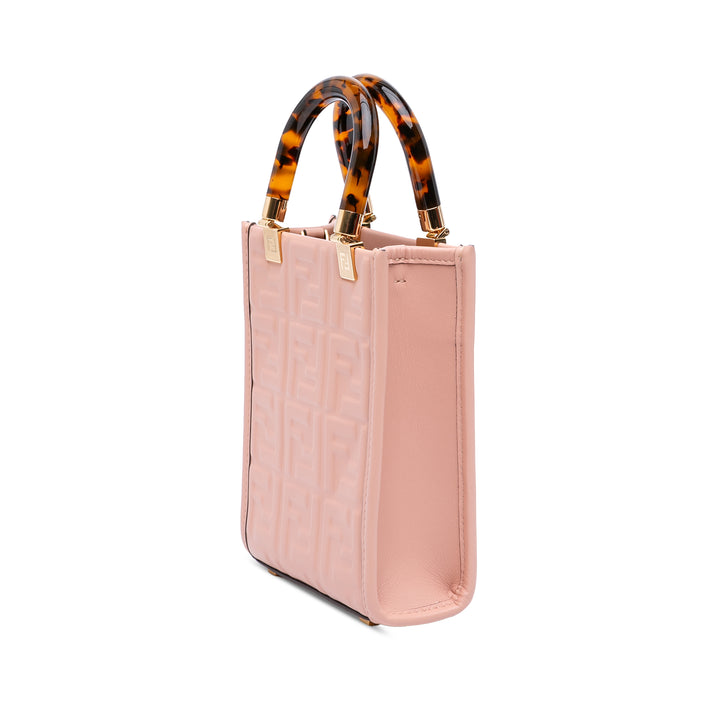 Fendi Mini Zucca embossé Cuir Sunshine Shopper Cabas