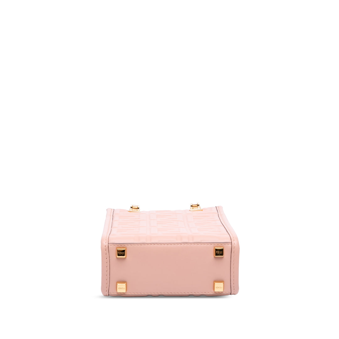Fendi Mini Zucca embossé Cuir Sunshine Shopper Cabas