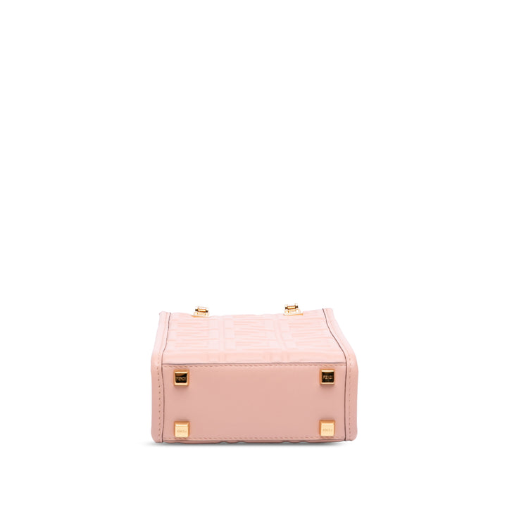 Fendi Mini Zucca embossé Cuir Sunshine Shopper Cabas