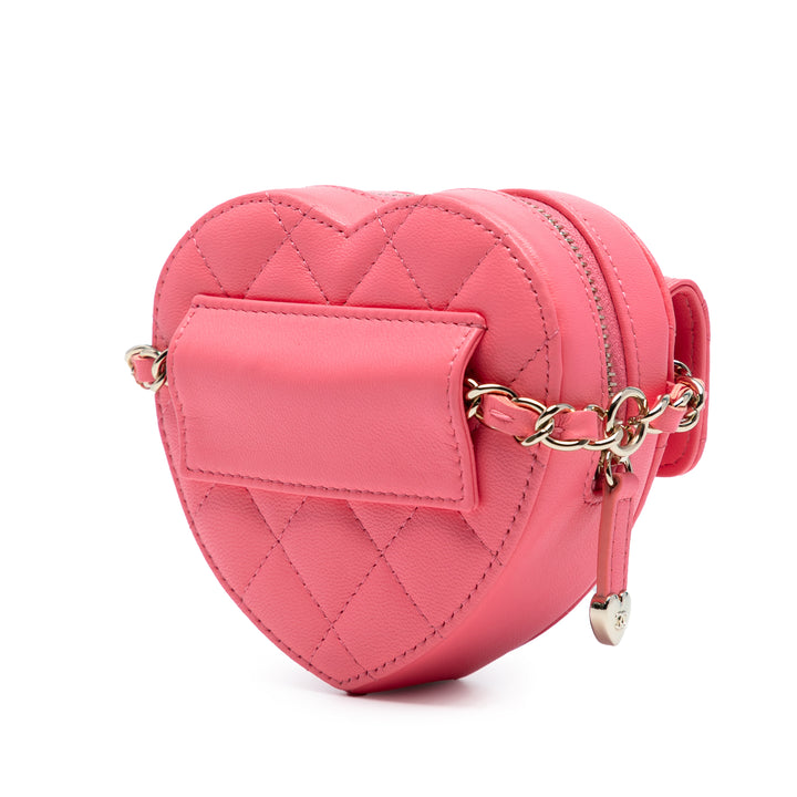CC in Love Heart Sac Mini Cuir d'agneau Rose