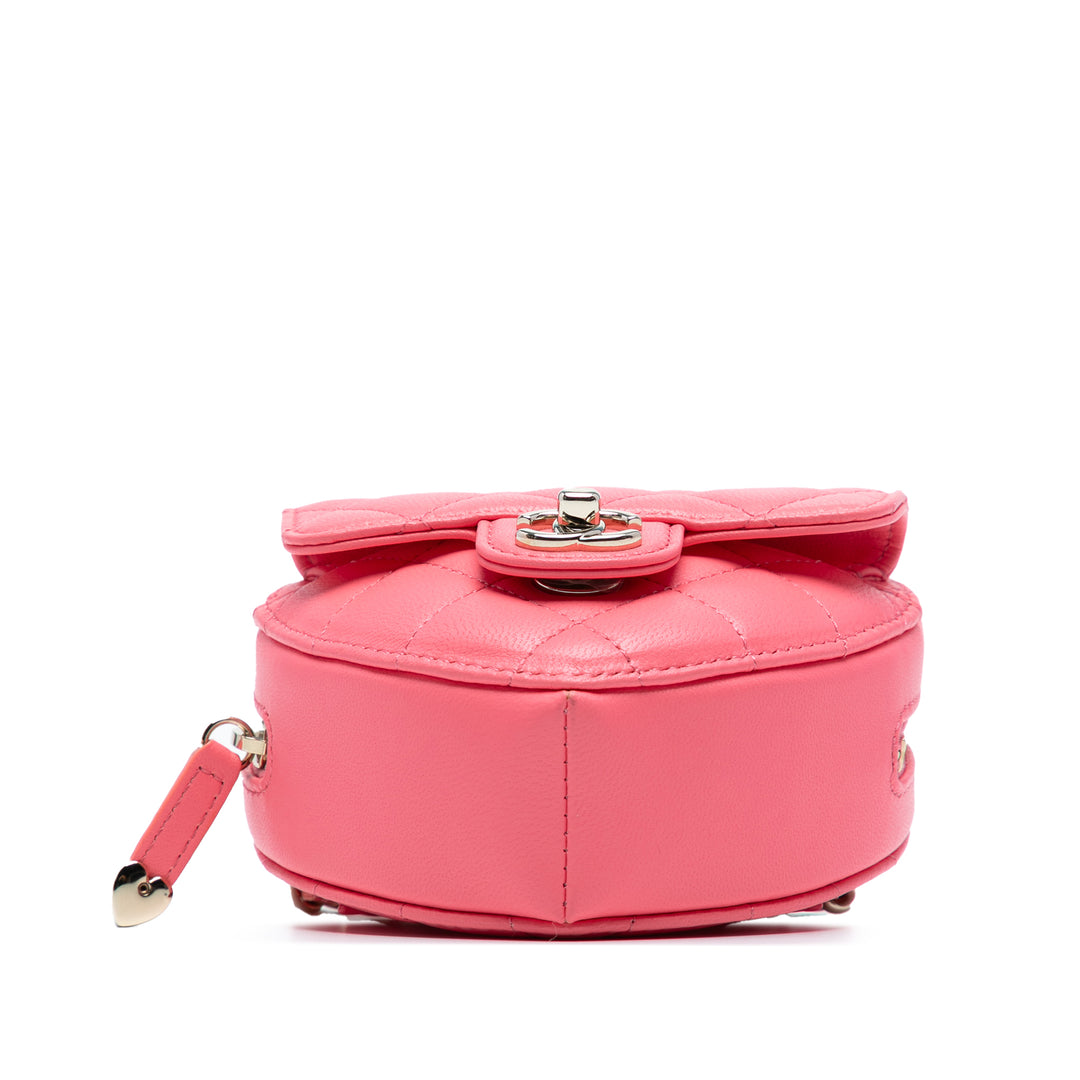 CC in Love Heart Sac Mini Cuir d'agneau Rose