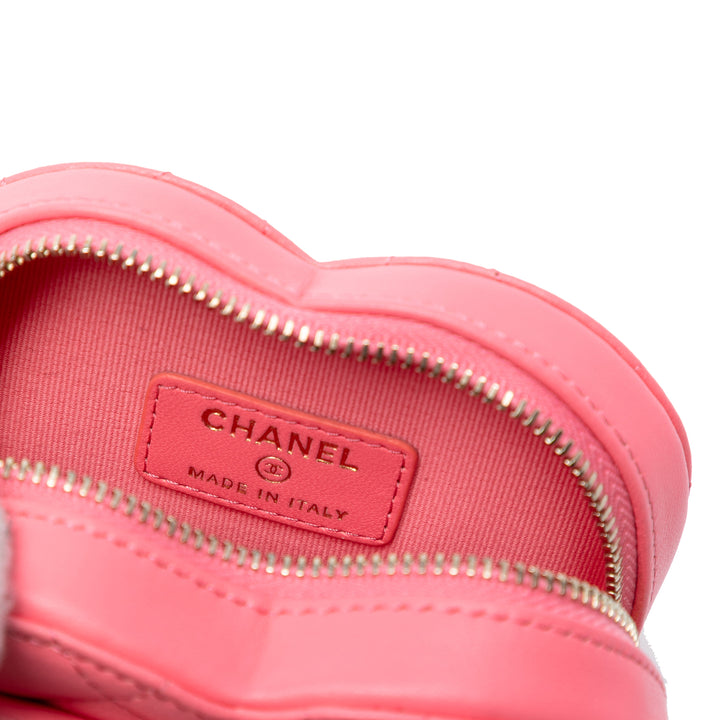 CC in Love Heart Sac Mini Cuir d'agneau Rose
