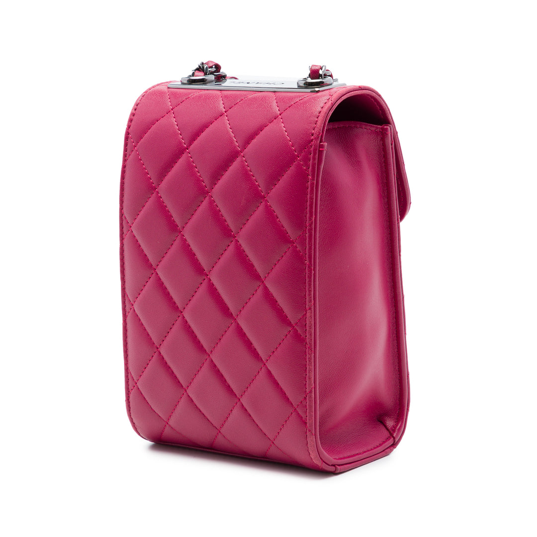 Chanel CC Matelassé Étui téléphone Sac Cuir d'agneau