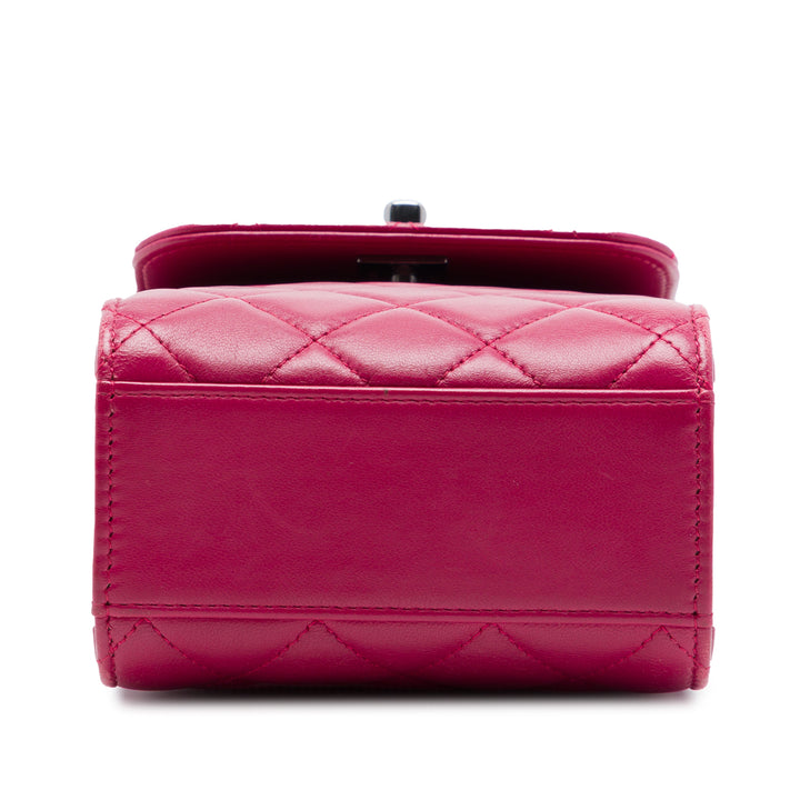 Chanel CC Matelassé Étui téléphone Sac Cuir d'agneau