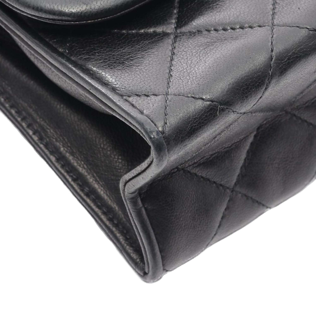 Quilted Lambskin Tassel Flap Black - Gaby Paris