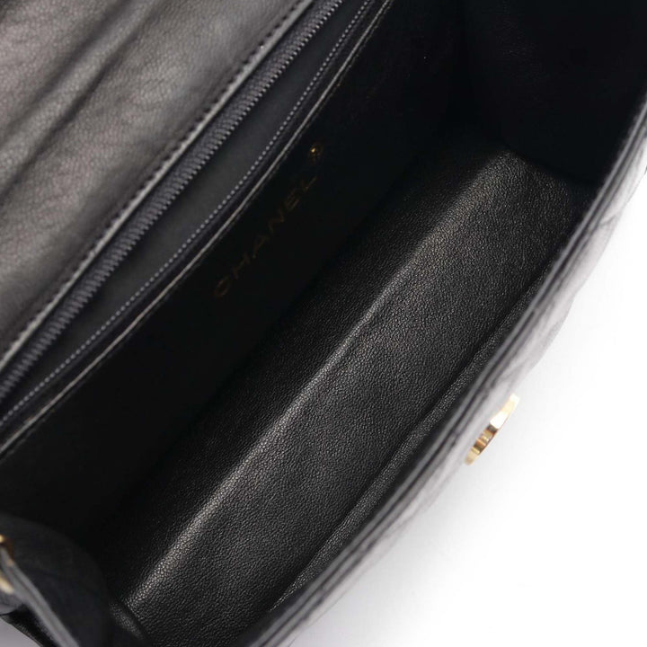 Quilted Lambskin Tassel Flap Black - Gaby Paris