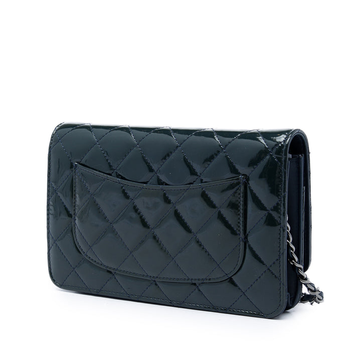 Chanel CC Matelassé Wallet on Chain Bleu – vue 2 – GABY PARIS